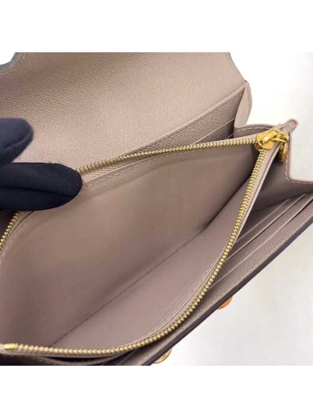 Louis Vuitton Portefeuille Twist Epi Leather Beige Wallet Gold